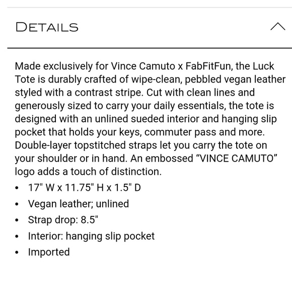 Vince Camuto Vegan Leather Tote - Picture 6 of 6